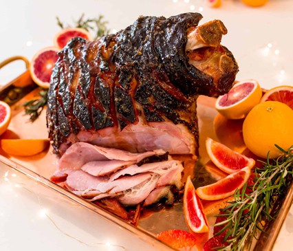 Blood Orange Bourbon Ham