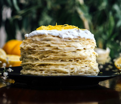 Poppy Seed Crepe Cake